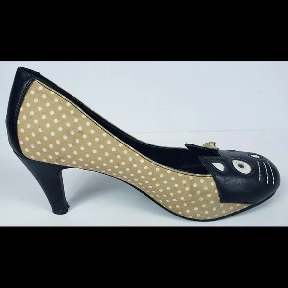 Rare 2013 TUK Tan Kitten Kitty Cat Heels Pumps Size 9 Meow Cat Anti Pop Shoes - Picture 8 of 14